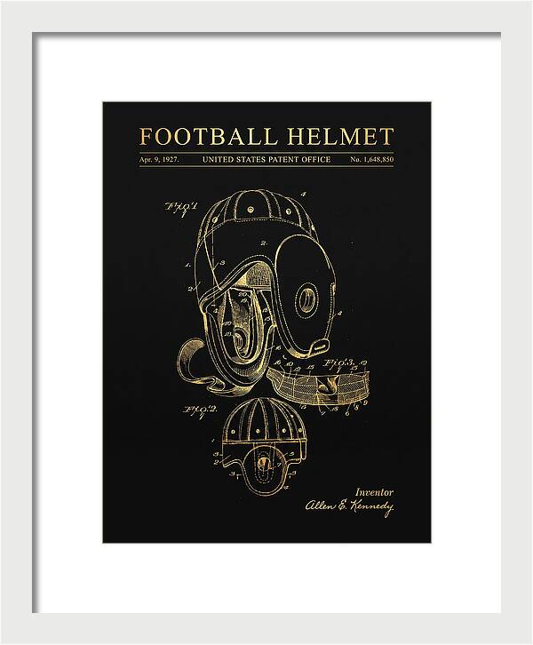 Football Helmet Gold Patent Us1648850a