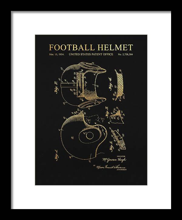 Football Helmet Gold Patent Us2758304a
