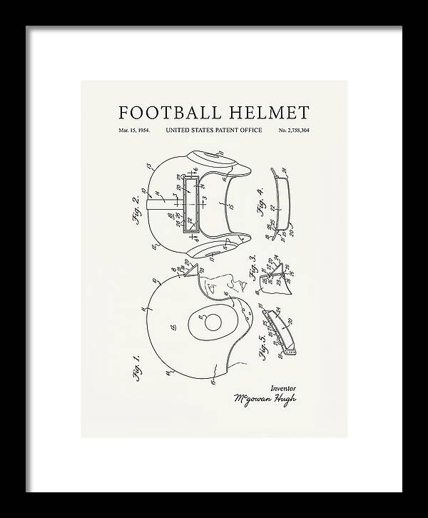 Football Helmet Minimalist Patent Us2758304a