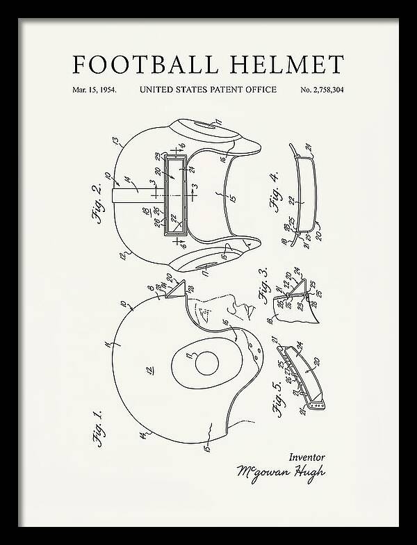 Football Helmet Minimalist Patent Us2758304a