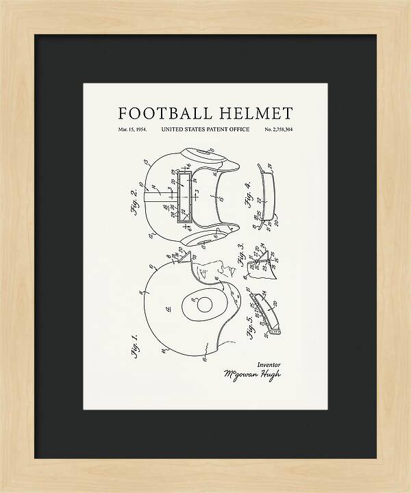 Football Helmet Minimalist Patent Us2758304a