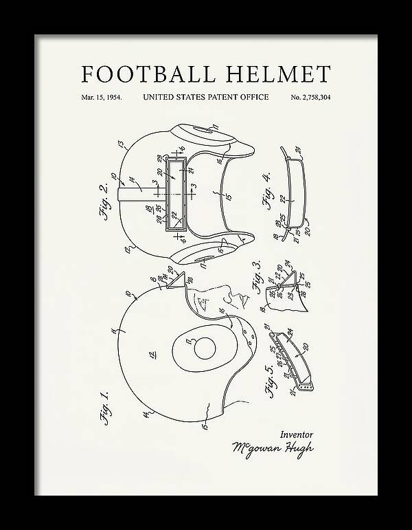 Football Helmet Minimalist Patent Us2758304a