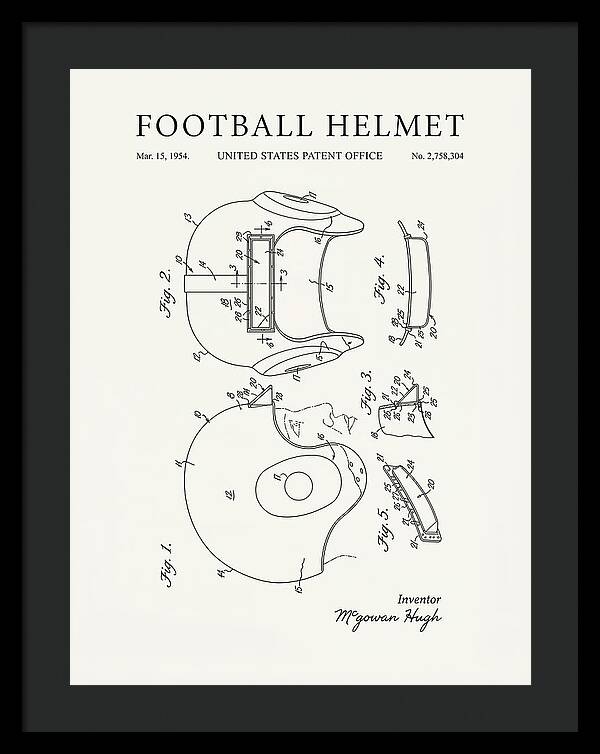 Football Helmet Minimalist Patent Us2758304a