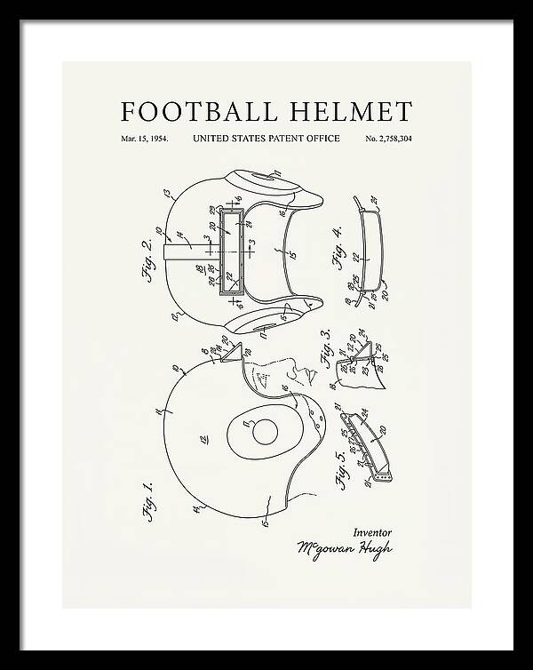 Football Helmet Minimalist Patent Us2758304a