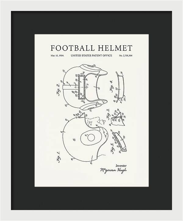 Football Helmet Minimalist Patent Us2758304a