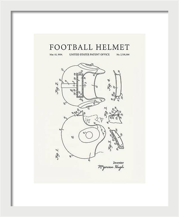Football Helmet Minimalist Patent Us2758304a