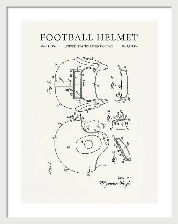 Football Helmet Minimalist Patent Us2758304a