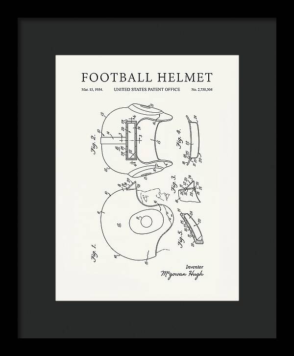 Football Helmet Minimalist Patent Us2758304a