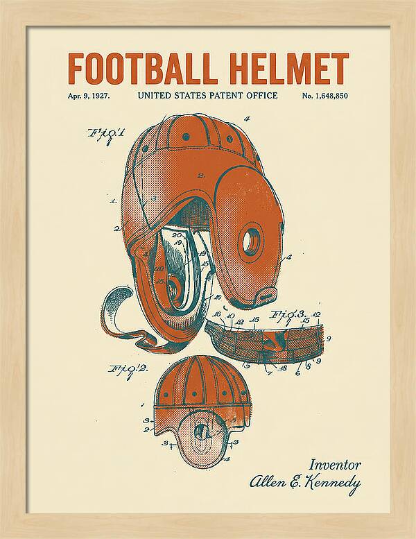 Football Helmet Retro Patent Us1648850a