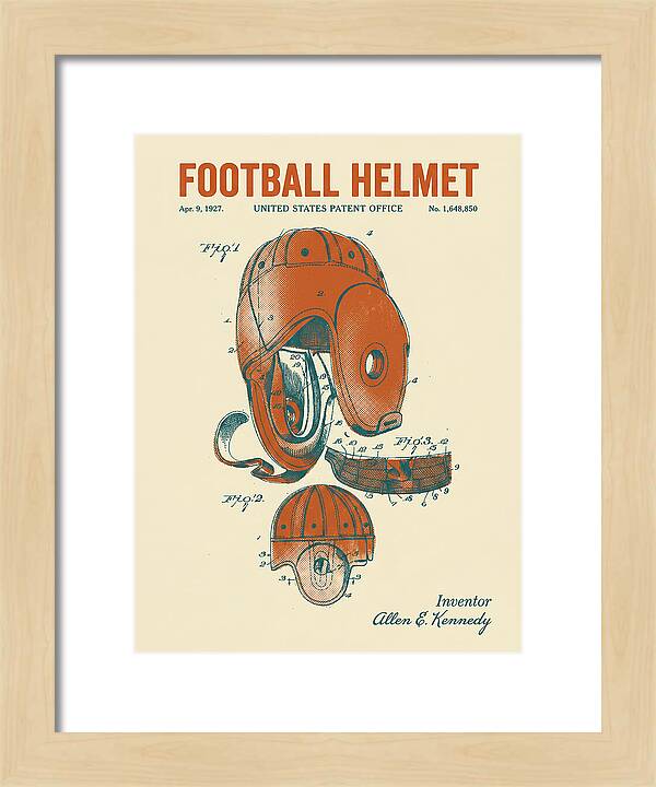 Football Helmet Retro Patent Us1648850a
