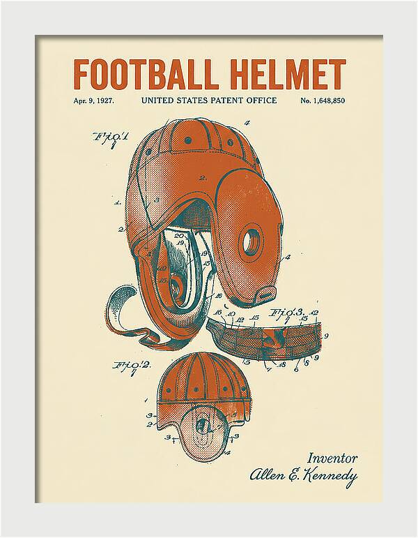 Football Helmet Retro Patent Us1648850a