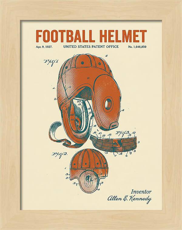Football Helmet Retro Patent Us1648850a