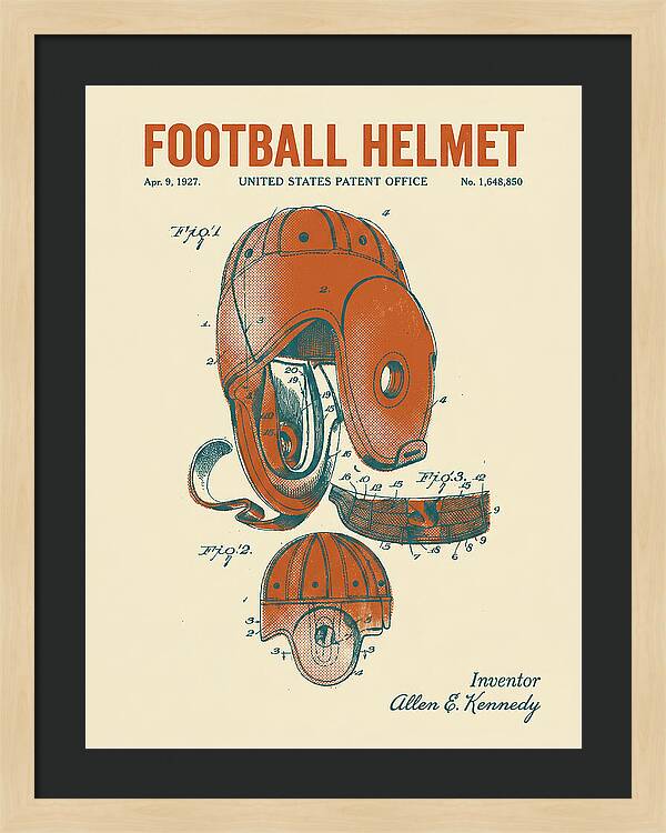 Football Helmet Retro Patent Us1648850a