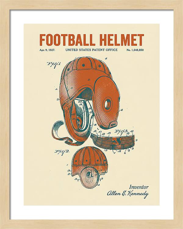 Football Helmet Retro Patent Us1648850a