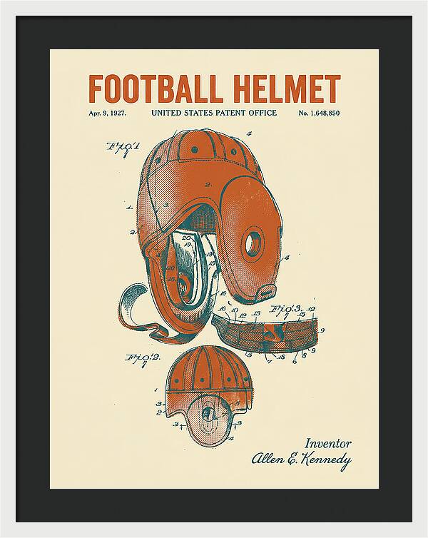 Football Helmet Retro Patent Us1648850a