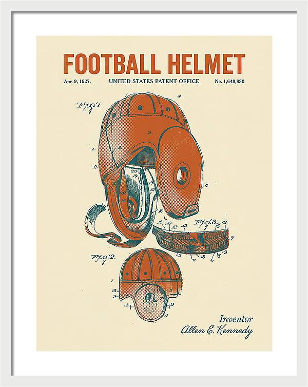Football Helmet Retro Patent Us1648850a