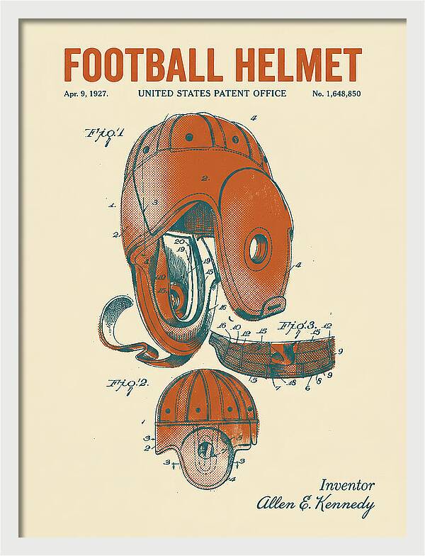 Football Helmet Retro Patent Us1648850a