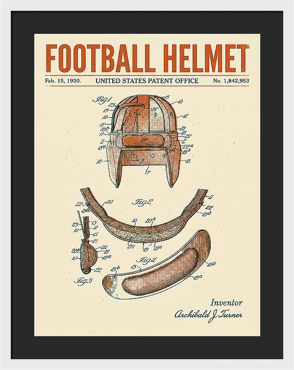 Football Helmet Retro Patent Us1842953a