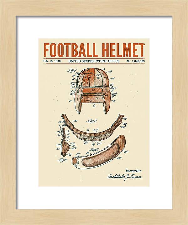 Football Helmet Retro Patent Us1842953a