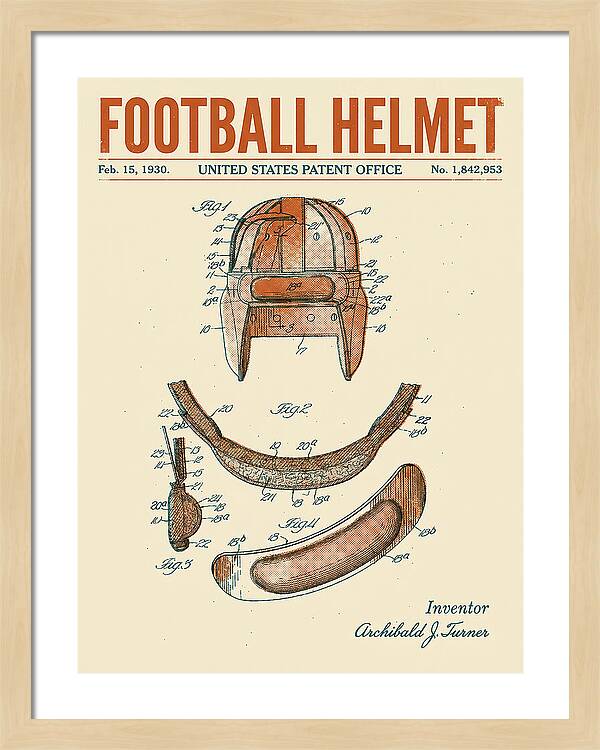 Football Helmet Retro Patent Us1842953a