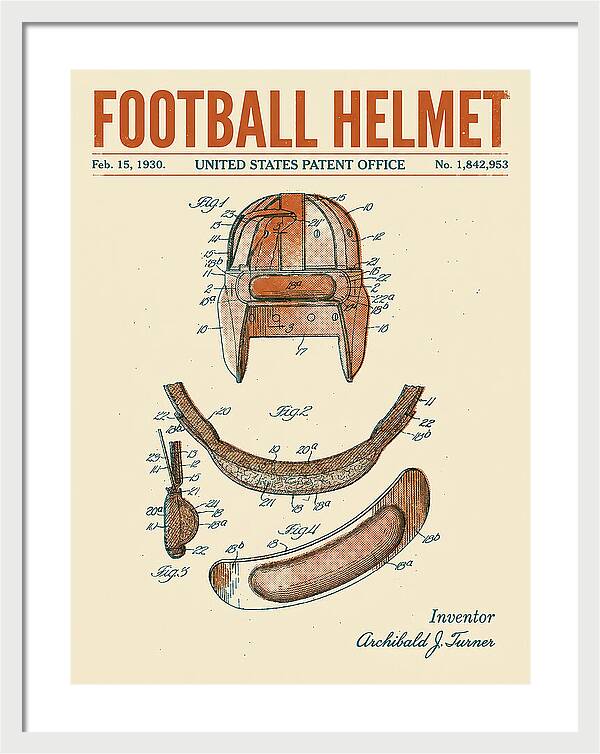 Football Helmet Retro Patent Us1842953a