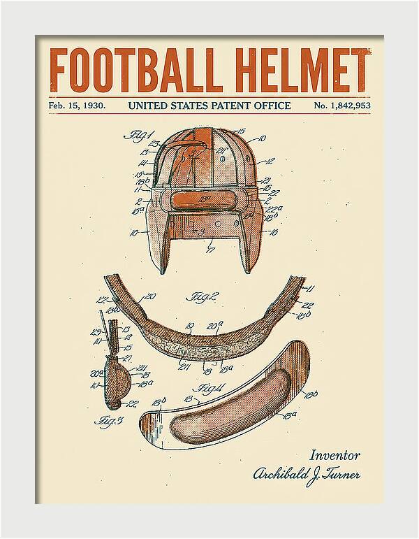 Football Helmet Retro Patent Us1842953a