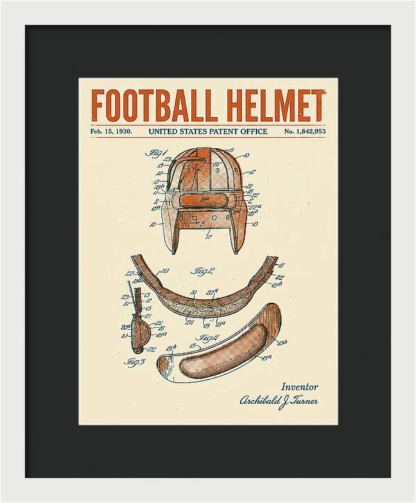 Football Helmet Retro Patent Us1842953a