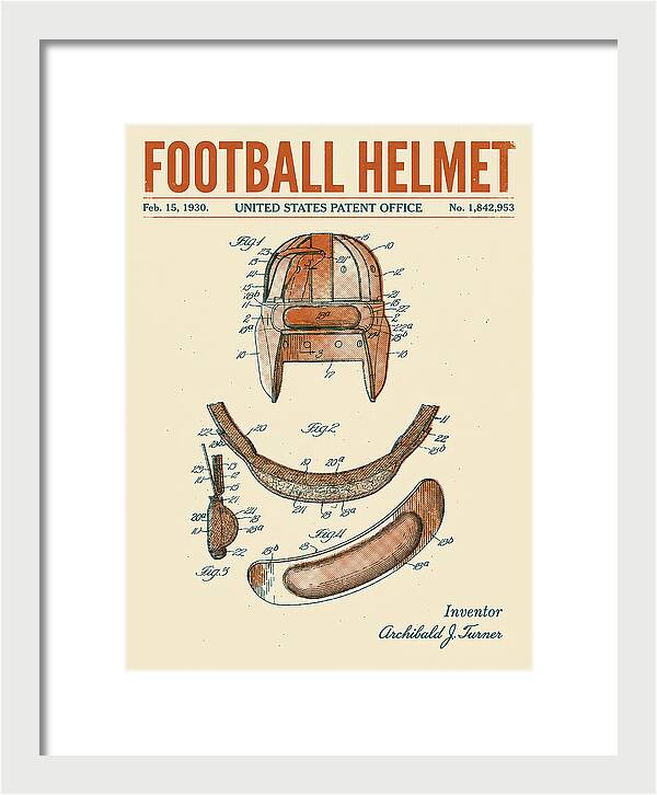 Football Helmet Retro Patent Us1842953a