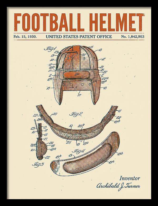 Football Helmet Retro Patent Us1842953a