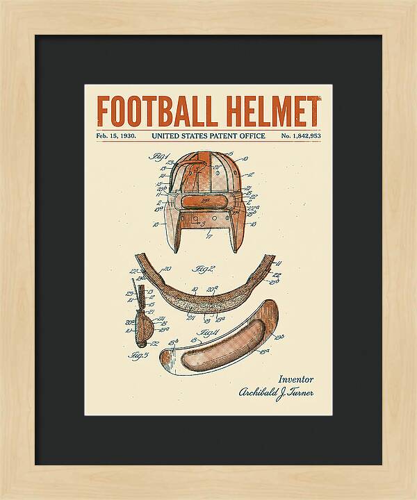 Football Helmet Retro Patent Us1842953a