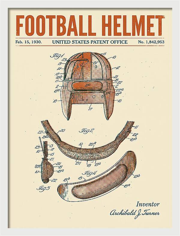 Football Helmet Retro Patent Us1842953a