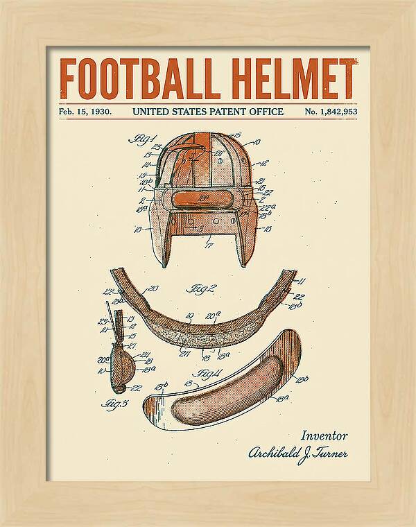 Football Helmet Retro Patent Us1842953a
