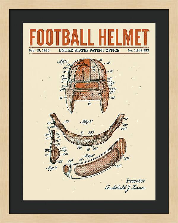 Football Helmet Retro Patent Us1842953a
