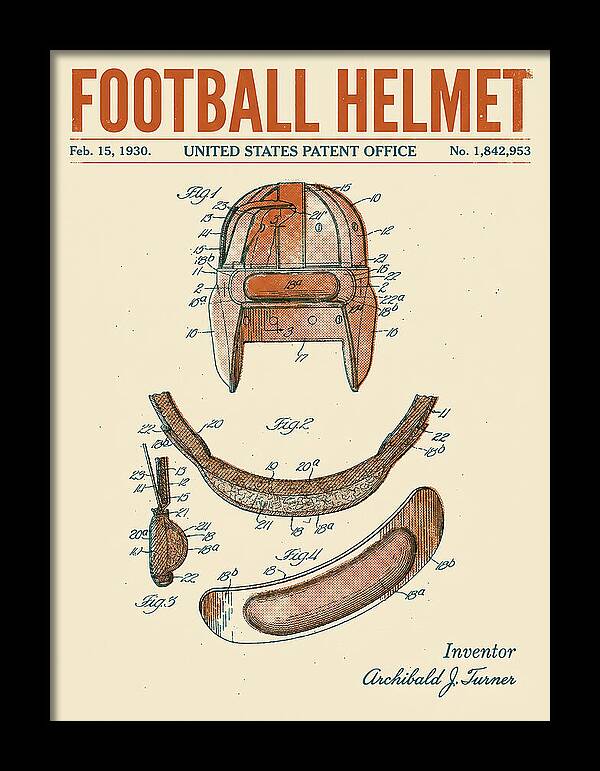 Football Helmet Retro Patent Us1842953a