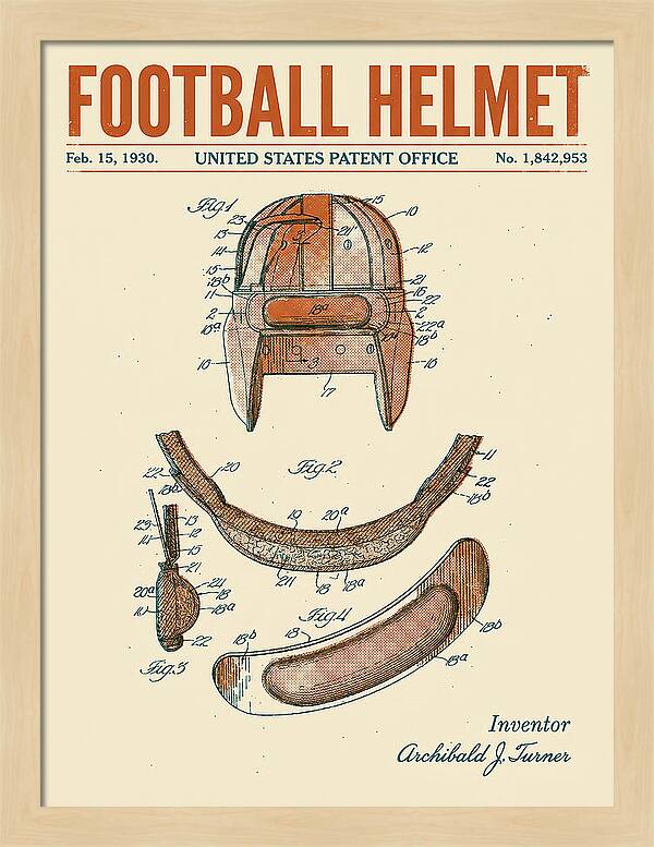 Football Helmet Retro Patent Us1842953a