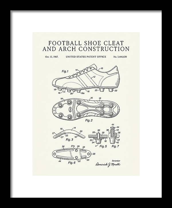 Football Shoe Cleat Minimalist Patent Us3444630