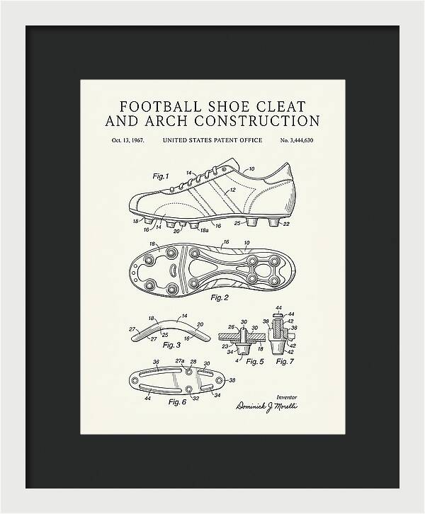 Football Shoe Cleat Minimalist Patent Us3444630