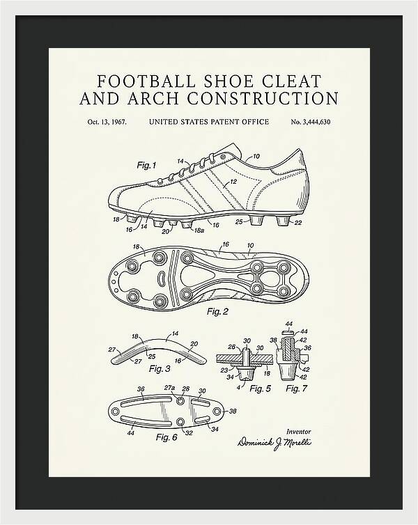 Football Shoe Cleat Minimalist Patent Us3444630