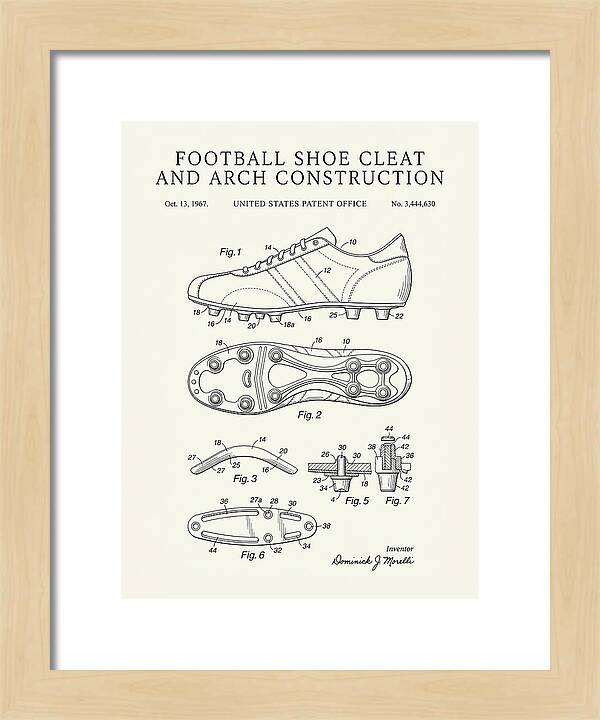 Football Shoe Cleat Minimalist Patent Us3444630