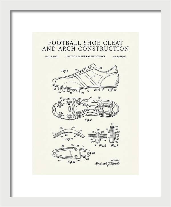 Football Shoe Cleat Minimalist Patent Us3444630