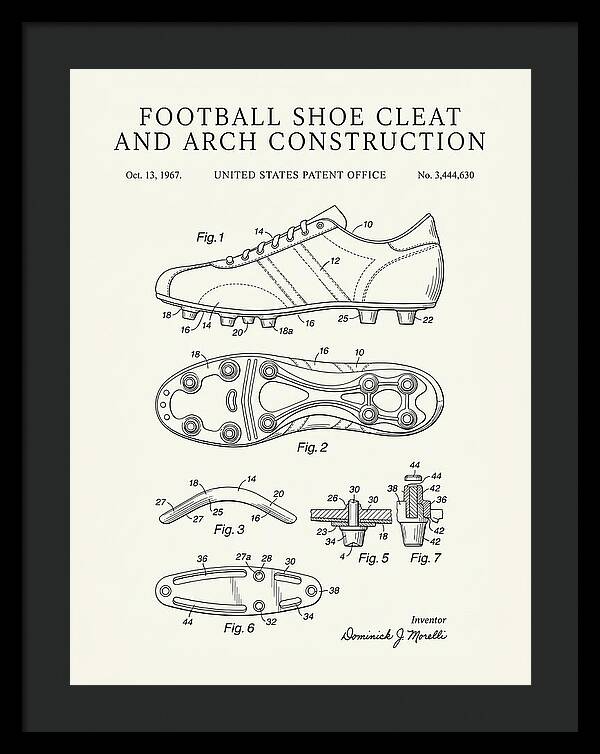 Football Shoe Cleat Minimalist Patent Us3444630