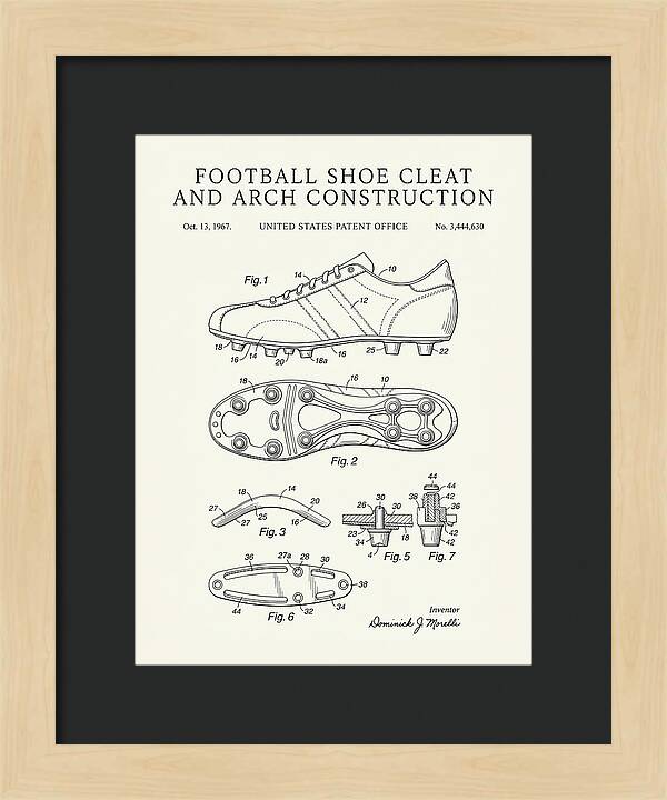 Football Shoe Cleat Minimalist Patent Us3444630