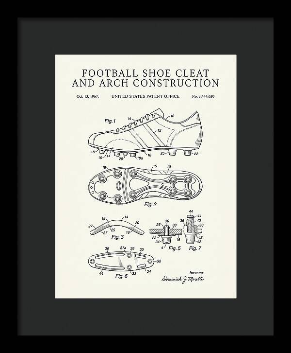 Football Shoe Cleat Minimalist Patent Us3444630