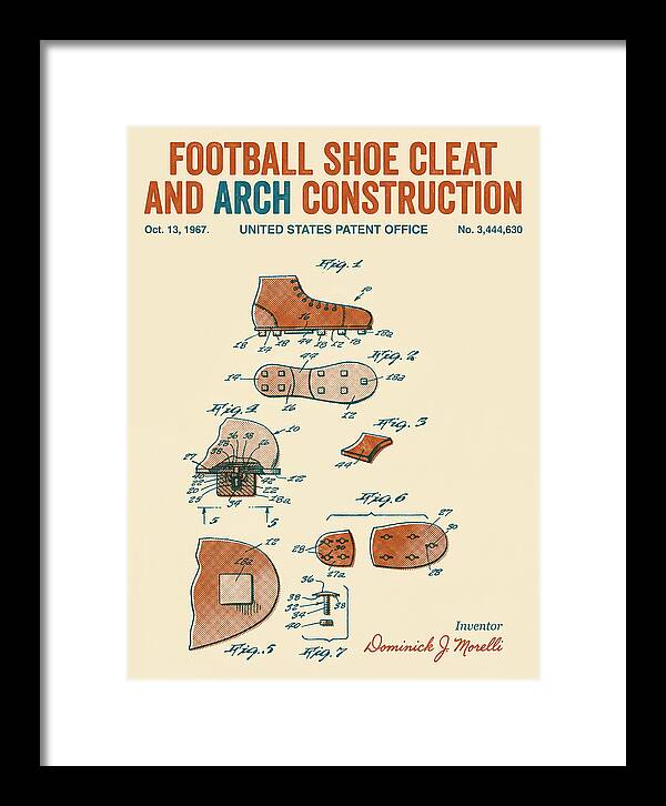 Football Shoe Cleat Retro Patent Us3444630