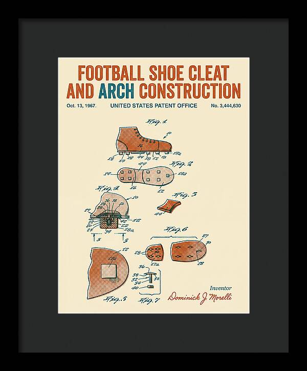 Football Shoe Cleat Retro Patent Us3444630