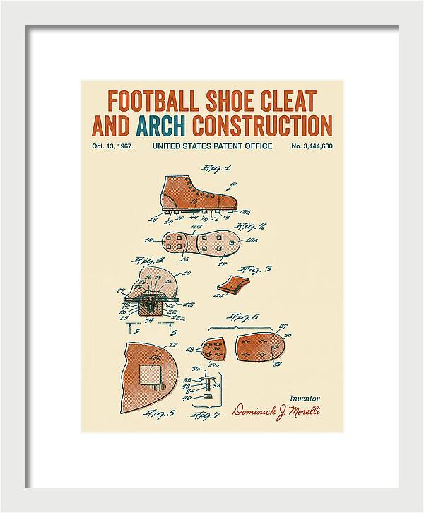 Football Shoe Cleat Retro Patent Us3444630