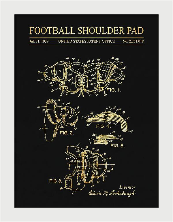 Football Shoulder Pad Gold Patent Us2251018a