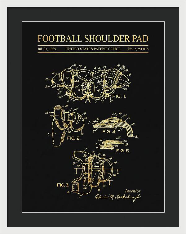Football Shoulder Pad Gold Patent Us2251018a