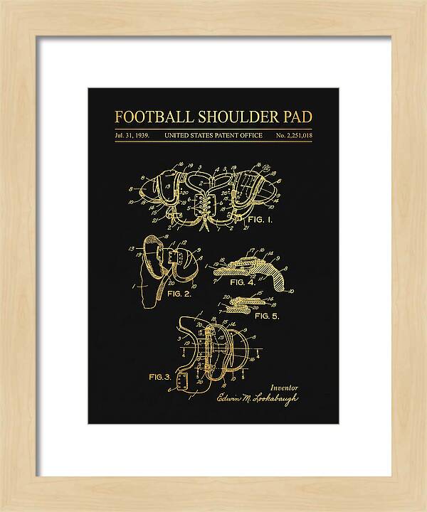 Football Shoulder Pad Gold Patent Us2251018a