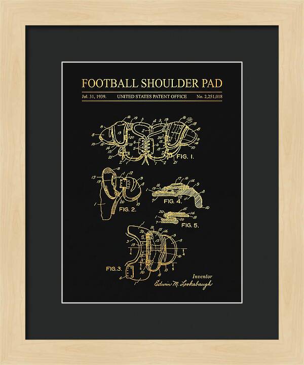 Football Shoulder Pad Gold Patent Us2251018a